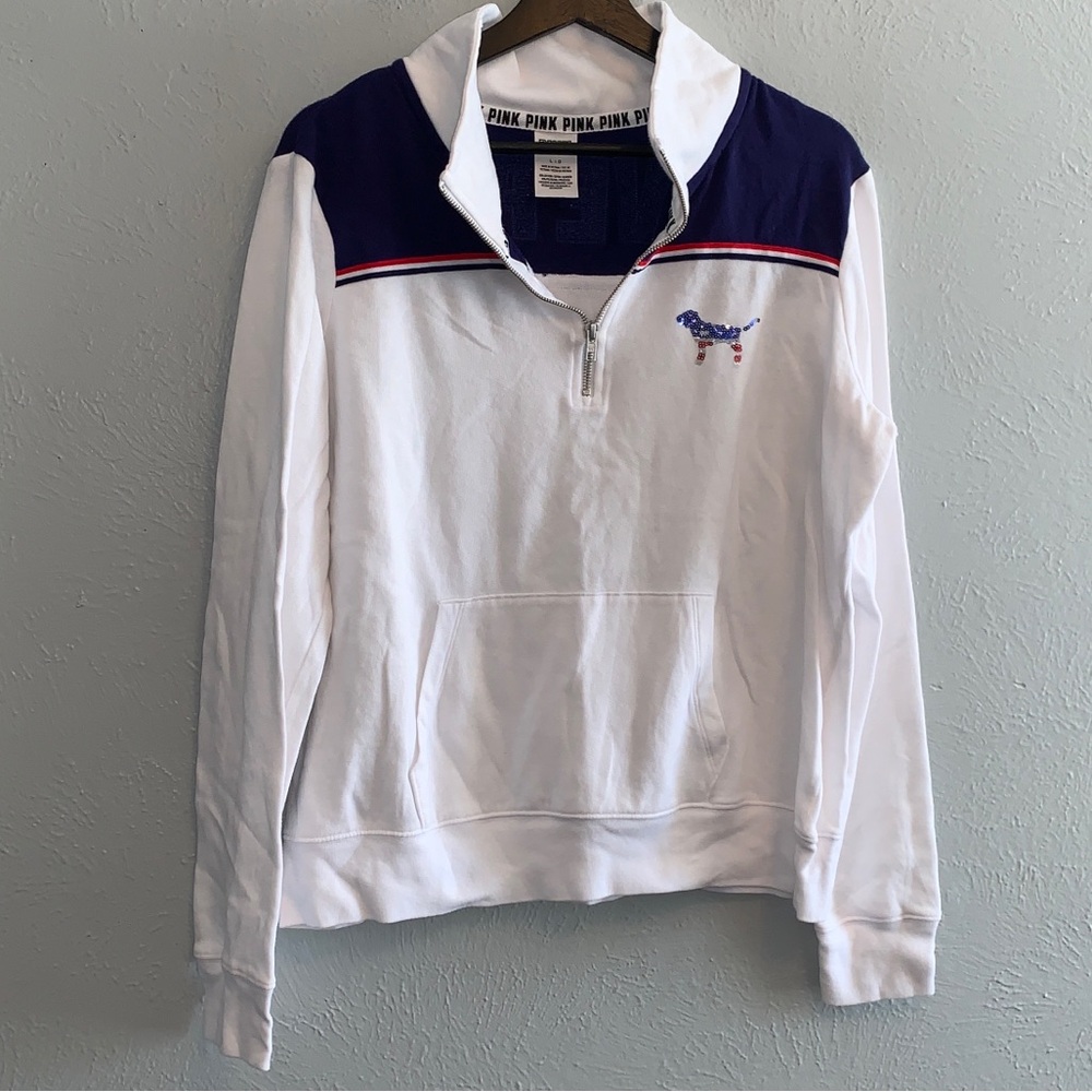 Vs sequin half zip